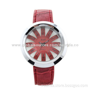 Fashion watch, popular big face sunflower, for women's gift, leather strap